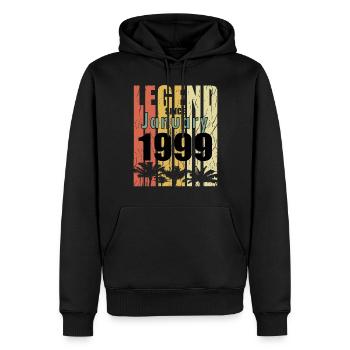 1999 Januar oldschool geboren Geschenk - Männer Premium Bio Hoodie - Schwarz - Vorne - Nico (187cm)