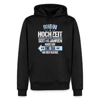 40 verheiratet Rubin Hochzeit 40.Hochzeitstag - Männer Premium Bio Hoodie - Schwarz - Vorne - Nico (187cm)