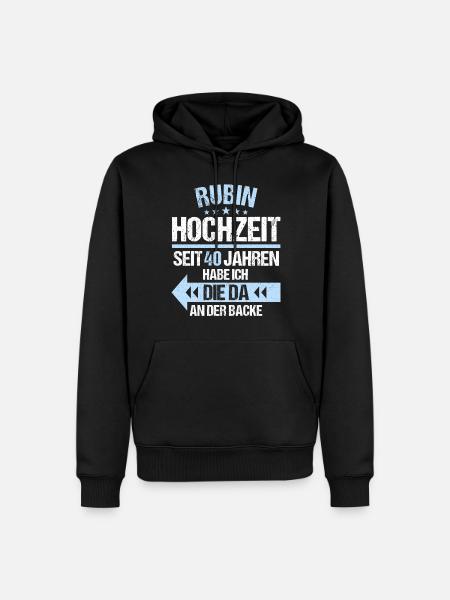 40 verheiratet Rubin Hochzeit 40.Hochzeitstag - Männer Premium Bio Hoodie - Schwarz