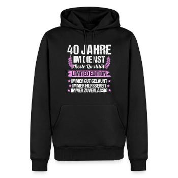 40 Jahre im Dienst 40 Jähriges Dienstjubiläum - Männer Premium Bio Hoodie - Schwarz - Vorne - Nico (187cm)