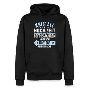 15 Verheiratete Kristall Hochzeit 15. Hochzeitstag - Männer Premium Bio Hoodie - Schwarz - Vorne - Nico (187cm)