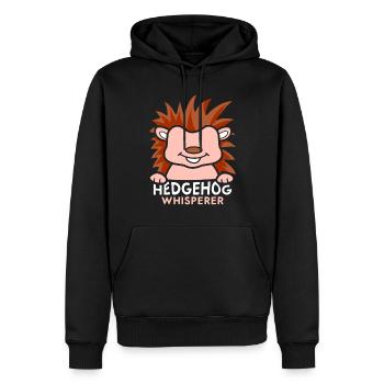 Hérisson Whisperer Dictons Mignon Pet - Sweat à capuche Premium bio Homme - noir - Devant - Nico (187cm)