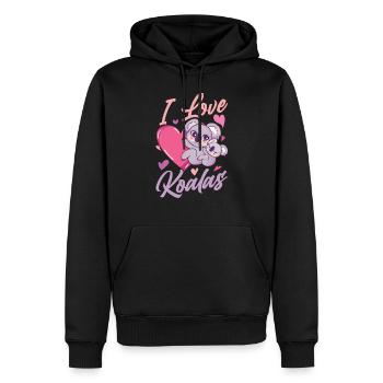 J’aime Koalas Fille Animal Koala Koala Ours Mignon - Sweat à capuche Premium bio Homme - noir - Devant - Nico (187cm)
