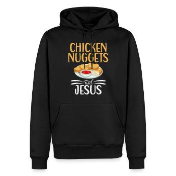 Chicken Nugget Geschenke - Männer Premium Bio Hoodie - Schwarz - Vorne - Nico (187cm)