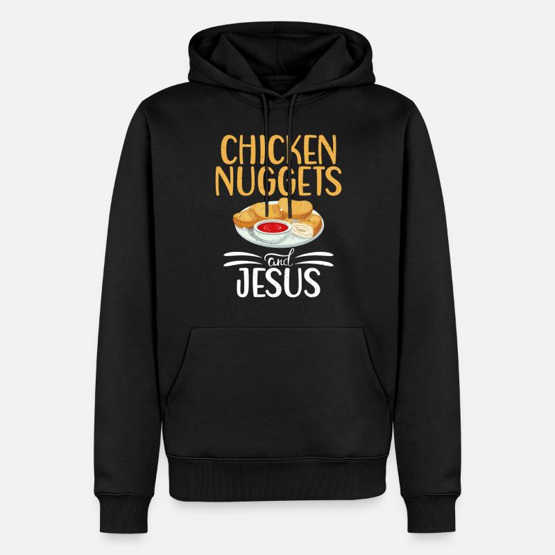 Cadeaux de pépites de poulet - Sweat à capuche Premium bio Homme - noir