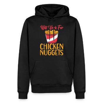 Chicken Nugget Geschenke - Männer Premium Bio Hoodie - Schwarz - Vorne - Nico (187cm)
