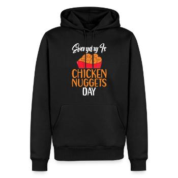 Chicken Nugget Geschenke - Männer Premium Bio Hoodie - Schwarz - Vorne - Nico (187cm)