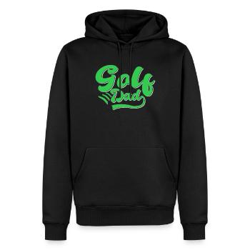 Golf Papa Geschenk - Männer Premium Bio Hoodie - Schwarz - Vorne - Nico (187cm)