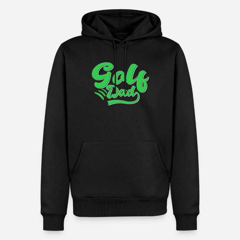 Cadeau Papa Golf - Sweat à capuche Premium bio Homme - noir