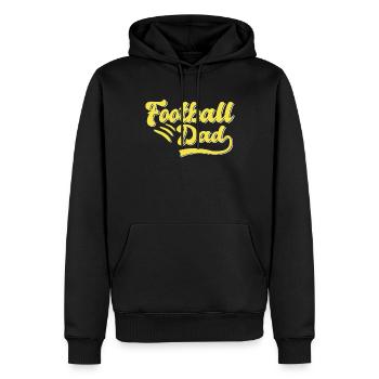 Cadeau Papa Football - Sweat à capuche Premium bio Homme - noir - Devant - Nico (187cm)