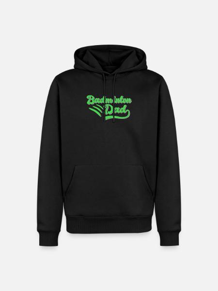 Badminton Papa Geschenk - Männer Premium Bio Hoodie - Schwarz
