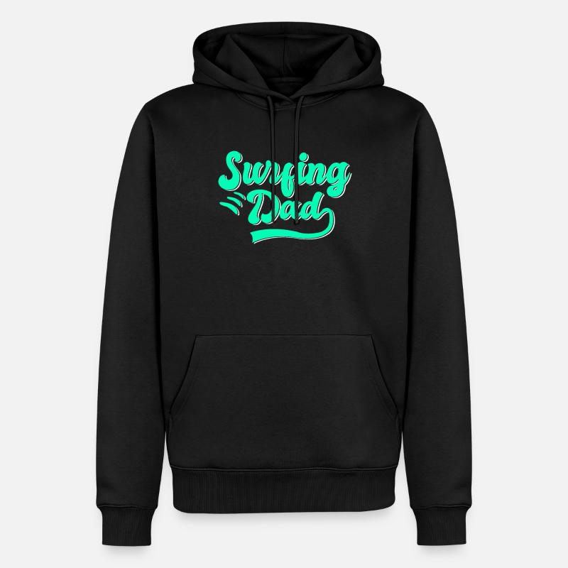 Surfen Papa Geschenk - Männer Premium Bio Hoodie - Schwarz