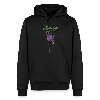 Tiernahrung Pflaumenfruit "plumingo" Flamingo - Männer Premium Bio Hoodie - Schwarz - Vorne - Nico (187cm)
