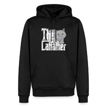 Cat Dad The Catfather Crazy Cat Father Kitty Daddy - Sweat à capuche Premium bio Homme - noir - Devant - Nico (187cm)