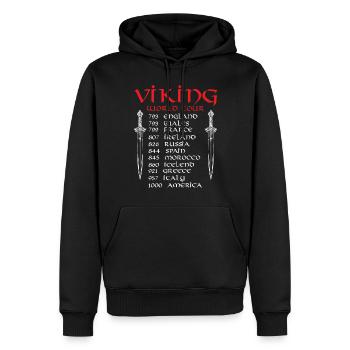 Viking World Tour - Männer Premium Bio Hoodie - Schwarz - Vorne - Nico (187cm)