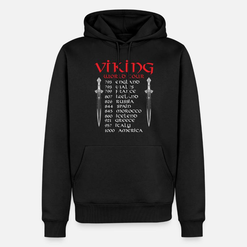 Tour du monde viking - Sweat à capuche Premium bio Homme - noir
