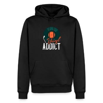Vinyl Addict Audiophiler Musikliebhaber - Männer Premium Bio Hoodie - Schwarz - Vorne - Nico (187cm)