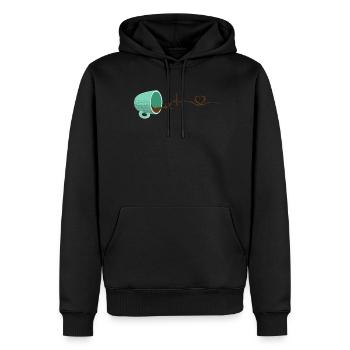 Heartbeat Coffee ECG - Men’s Premium Organic Hoodie - black - Front - Nico (187cm)
