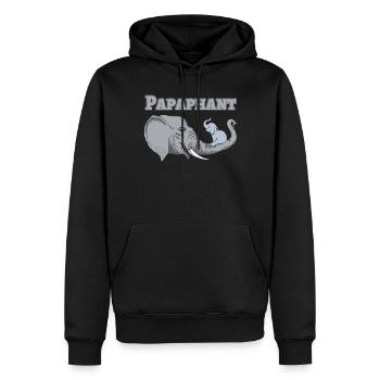Vatertag Papaphant Papa Vater - Männer Premium Bio Hoodie - Schwarz - Vorne - Nico (187cm)