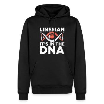 Lineman Joueur de football Offensive Défense - Sweat à capuche Premium bio Homme - noir - Devant - Nico (187cm)