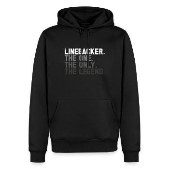 Lineman Joueur de football Offensive Défense - Sweat à capuche Premium bio Homme - noir - Devant - Nico (187cm)