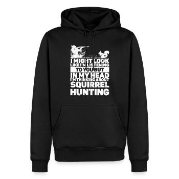 Chasse à l’écureuil - Sweat à capuche Premium bio Homme - noir - Devant - Nico (187cm)
