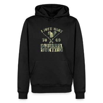 Chasse à l’écureuil - Sweat à capuche Premium bio Homme - noir - Devant - Nico (187cm)
