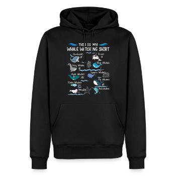 Drôle de chemise d’observation des baleines - Sweat à capuche Premium bio Homme - noir - Devant - Nico (187cm)