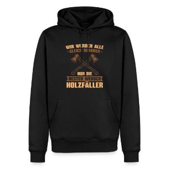 Waldarbeiter Spruch Axt Forstwirt Holzfäller - Männer Premium Bio Hoodie - Schwarz - Vorne - Nico (187cm)