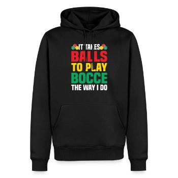 Boccia Petanque Boule Bocciaspieler Lyonnais - Männer Premium Bio Hoodie - Schwarz - Vorne - Nico (187cm)