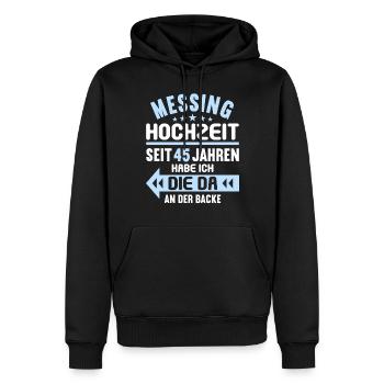 45 verheiratet Messing Hochzeit 45.Hochzeitstag - Männer Premium Bio Hoodie - Schwarz - Vorne - Nico (187cm)
