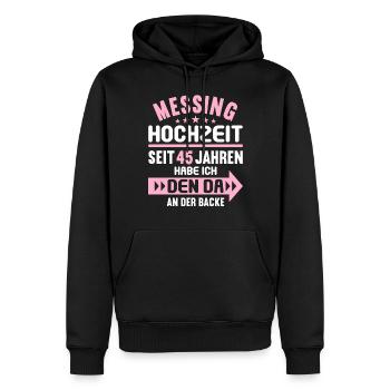 45 verheiratet Messing Hochzeit 45.Hochzeitstag - Männer Premium Bio Hoodie - Schwarz - Vorne - Nico (187cm)