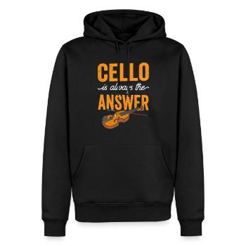 Le violoncelle est toujours la réponse violoncelliste violoncelle - Sweat à capuche Premium bio Homme - noir - Devant - Nico (187cm)