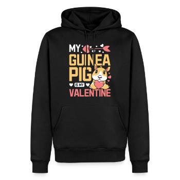 Mon mignon cochon d’Inde est mon valentin - Sweat à capuche Premium bio Homme - noir - Devant - Nico (187cm)