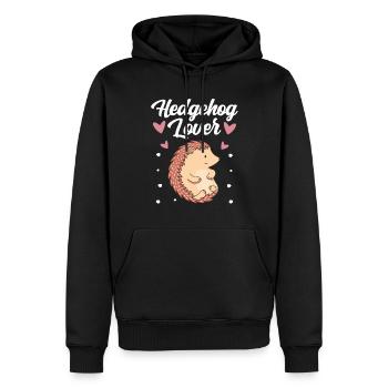 Les amoureux du hérisson Pet Mignons dictons - Sweat à capuche Premium bio Homme - noir - Devant - Nico (187cm)