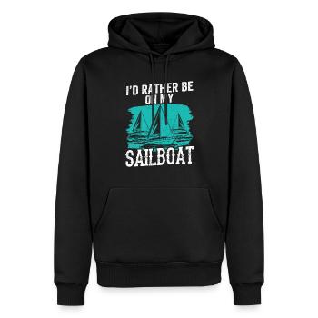 I would rather be sailing on my sailboat - Men’s Premium Organic Hoodie - black - Front - Nico (187cm)