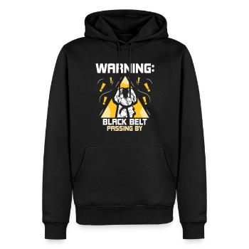 Warnung: Schwarzgurt Geht Vorbei Schwarzer Gürtel - Männer Premium Bio Hoodie - Schwarz - Vorne - Nico (187cm)
