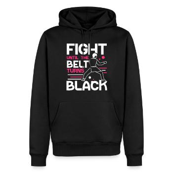 Kämpfen Bis Der Gürtel Schwarz Wird Schwarzgurt - Männer Premium Bio Hoodie - Schwarz - Vorne - Nico (187cm)