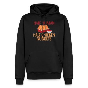 Cadeaux de pépites de poulet - Sweat à capuche Premium bio Homme - noir - Devant - Nico (187cm)