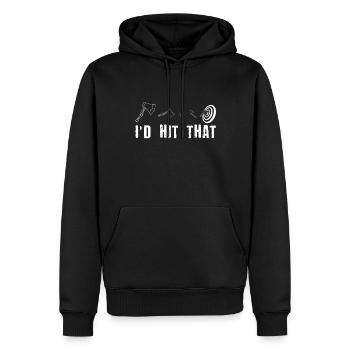 Jeu de lancer de hache - Sweat à capuche Premium bio Homme - noir - Devant - Nico (187cm)