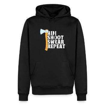Jeu de lancer de hache - Sweat à capuche Premium bio Homme - noir - Devant - Nico (187cm)