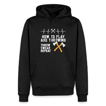 Jeu de lancer de hache - Sweat à capuche Premium bio Homme - noir - Devant - Nico (187cm)