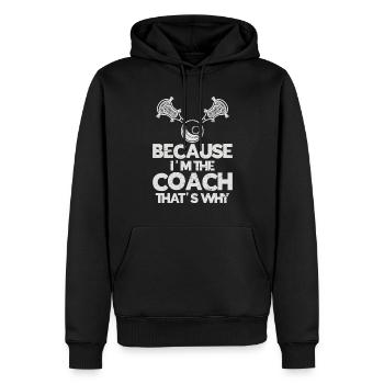 Lacrosse Coach Stick - Männer Premium Bio Hoodie - Schwarz - Vorne - Nico (187cm)