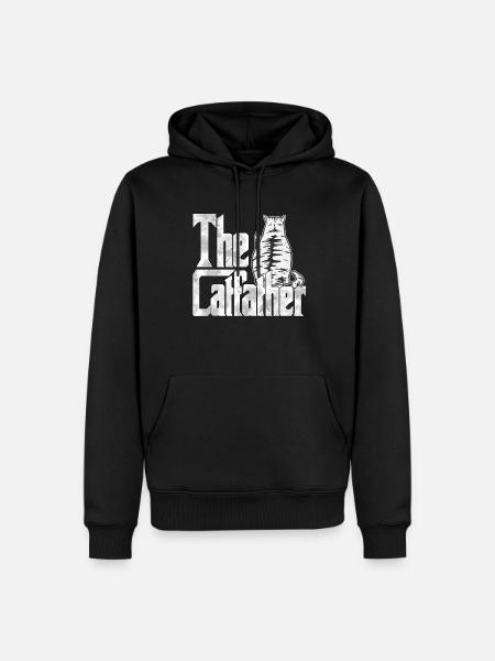 Cat Dad The Catfather Crazy Cat Father Kitty Daddy - Herre Premium økologisk hoodie - sort