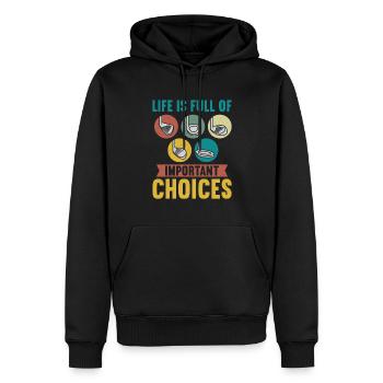 Life is full of important Choices Golfspieler - Männer Premium Bio Hoodie - Schwarz - Vorne - Nico (187cm)
