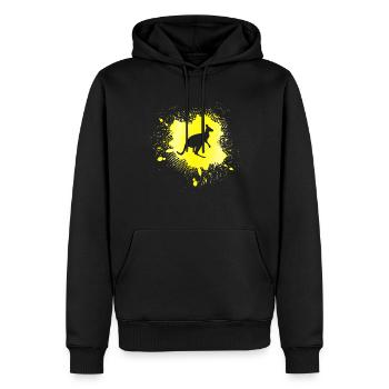 Känguru - Männer Premium Bio Hoodie - Schwarz - Vorne - Nico (187cm)