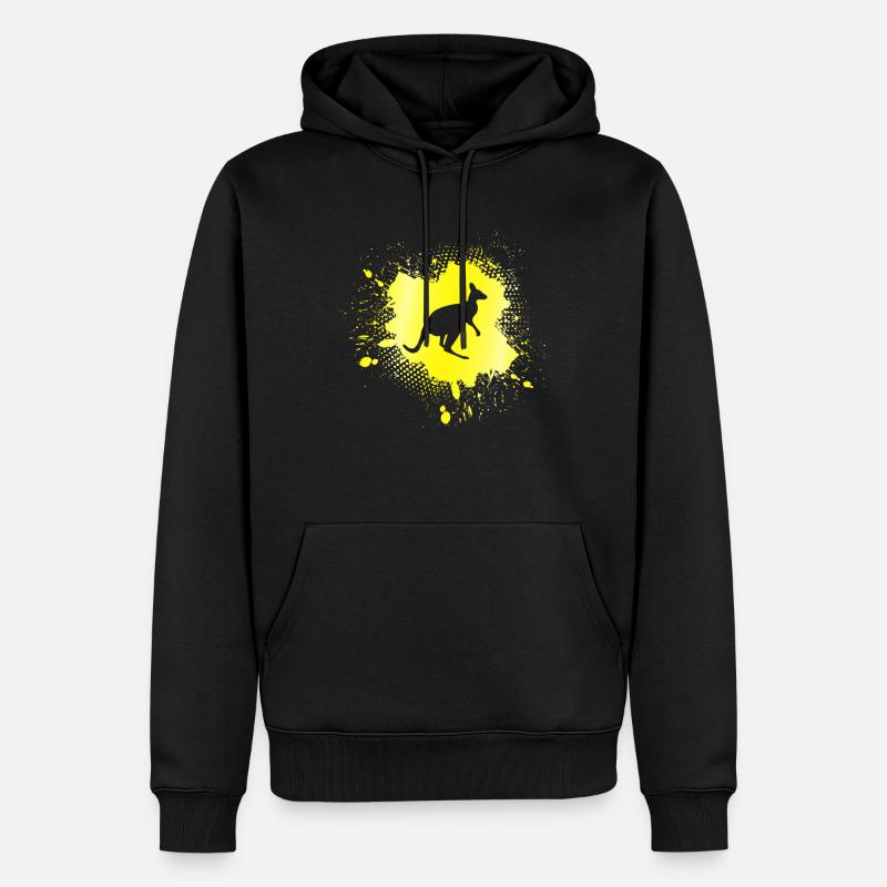 Känguru - Männer Premium Bio Hoodie - Schwarz