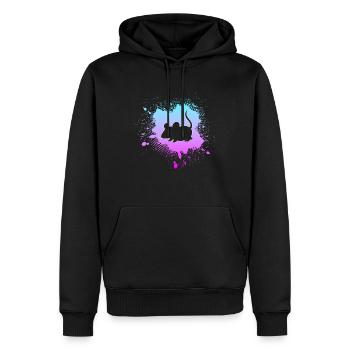 Maus - Männer Premium Bio Hoodie - Schwarz - Vorne - Nico (187cm)