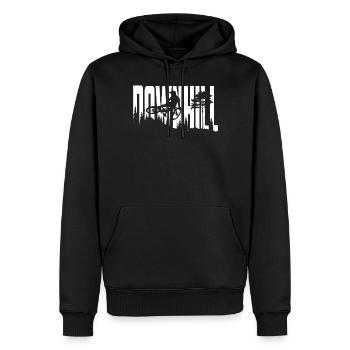 Downhill MTB DH - Männer Premium Bio Hoodie - Schwarz - Vorne - Nico (187cm)