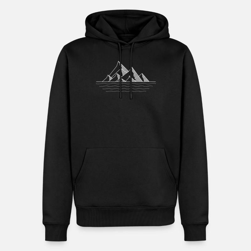 Berg Gipfel Silhouette - Männer Premium Bio Hoodie - Schwarz